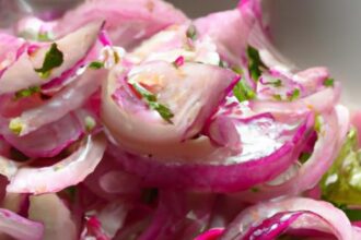 Zesty Red Onion Salad Dressed in Golden Olive Oil Bliss