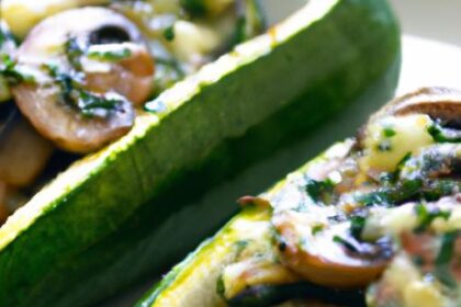 Delicious Spinach, Mushroom & Ricotta Zucchini Boats Recipe