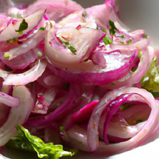 Zesty Red Onion Salad Dressed in Golden Olive Oil Bliss