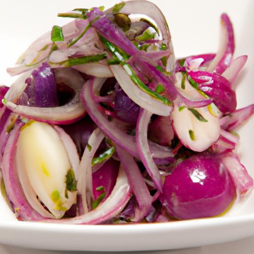 Zesty⁤ Red onion Salad Dressed in Golden Olive Oil ‍Bliss