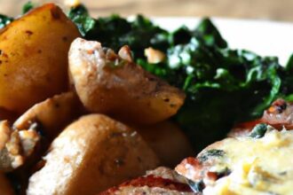 Savory Steak with Creamy Garlic Parmesan & Roasted Potatoes