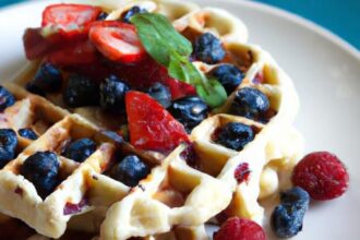 Fluffy Almond Flour Waffles with Fresh Berry Bliss Recipe