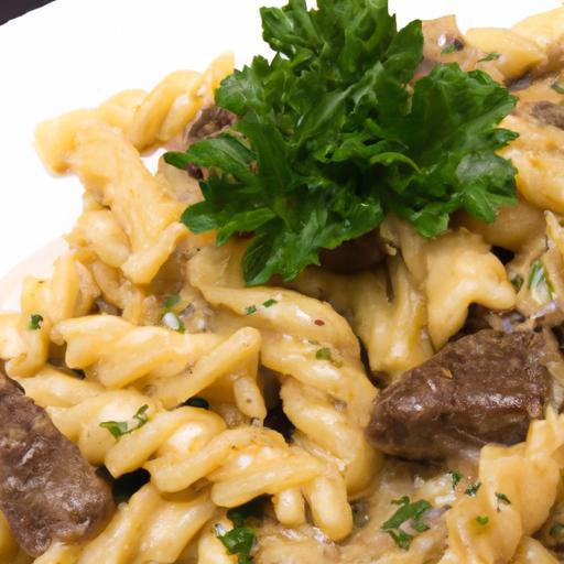Savory Beef & Rotini in Creamy Garlic Parmesan Sauce