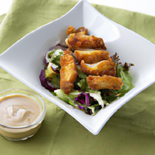 Crispy Air Fried Chicken Tender Salad with Honey Mustard Flair