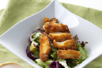 Crispy Air Fried Chicken Tender Salad with Honey Mustard Flair