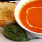 Classic Comfort: Tomato Basil Soup Paired with Grilled Cheese