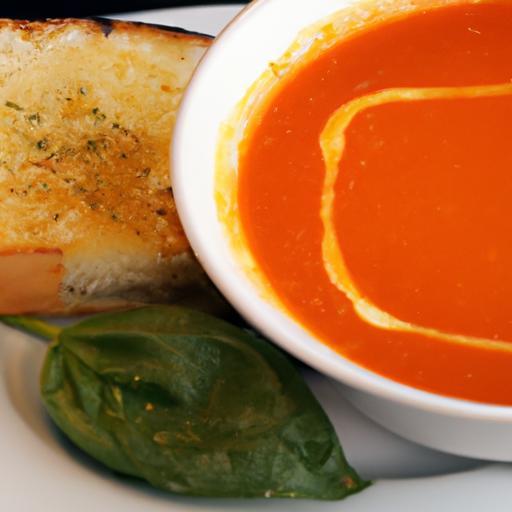 Classic Comfort: Tomato Basil Soup Paired with Grilled Cheese