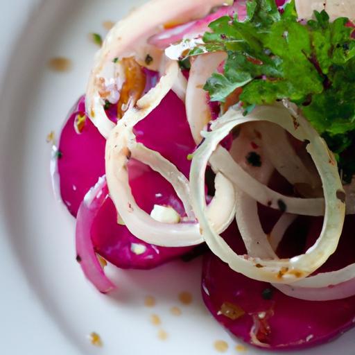 Zesty Red Onion Salad Drizzled with Rich Olive Oil Bliss