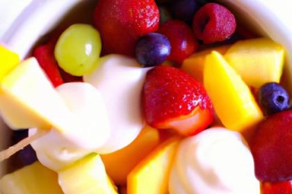 Refreshing Fruit Kabobs with Creamy Yogurt Dip Delight