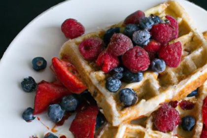 Fluffy Almond Flour Waffles with Fresh Berry Bliss