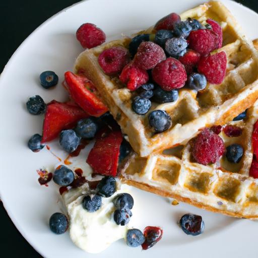 Fluffy Almond Flour Waffles with Fresh Berry Bliss
