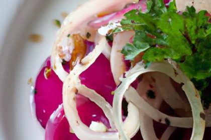 Zesty Red Onion Salad Drizzled with Rich Olive Oil Bliss