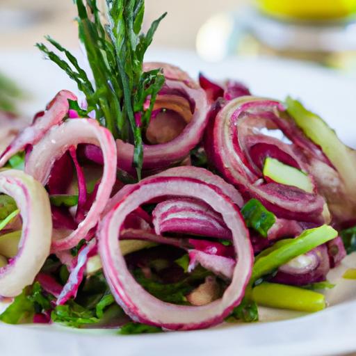 Zesty Red Onion Salad Drizzled with Rich Olive Oil Bliss